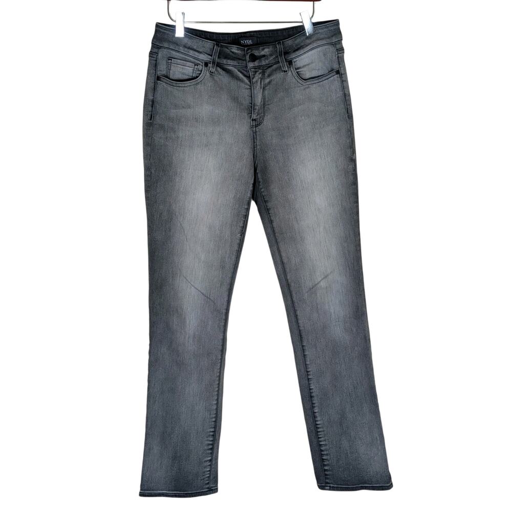 NYDJ Not Your Daughters Jeans Gray Marilyn Straight Stretch Jeans Size 10
